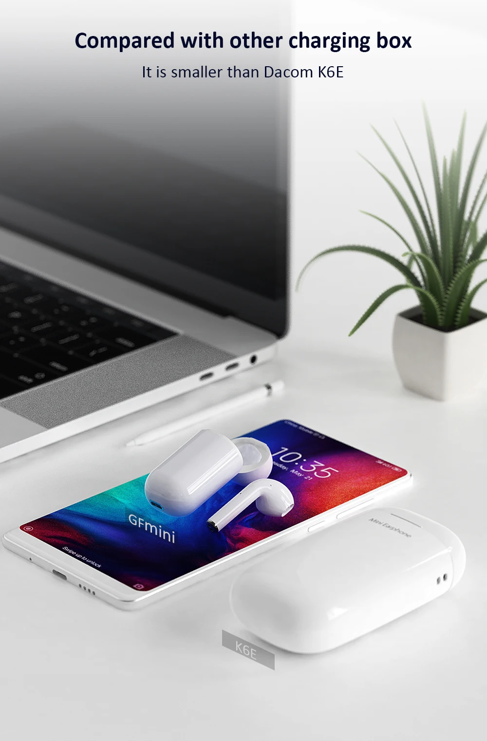 DACOM мини беспроводные наушники Bluetooth 5,0 гарнитура с сенсорным управлением Hands Free вкладыши с зарядным устройством 20 шт./партия