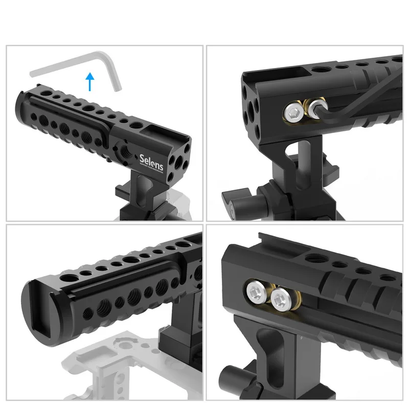 Superior de Alumínio do Aperto Fria da Sapata de A7iii Equipamento da Gaiola da Câmera para A7iii A7m3 com Punho Montagem Pearwood A7iii A7r3 A7m3 - Image 5