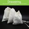 50pcs kitchen tea filter bags accessories cotton cloth safe with drawstring heal seal herb home office travel reusable washable