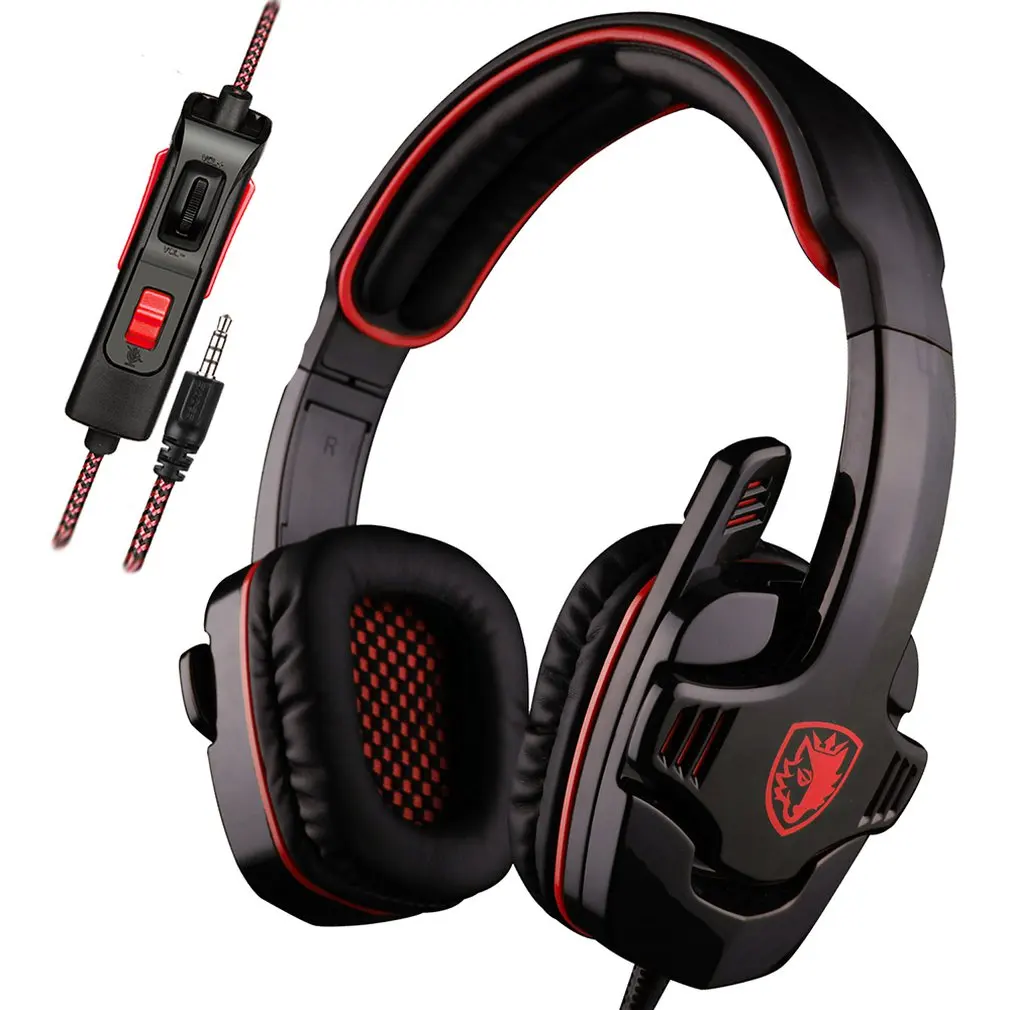 Sa708Gt Black Red Gaming Headset Head Mounted Headset Wired Headset 3 5Mm Interface Headset Game Accessories