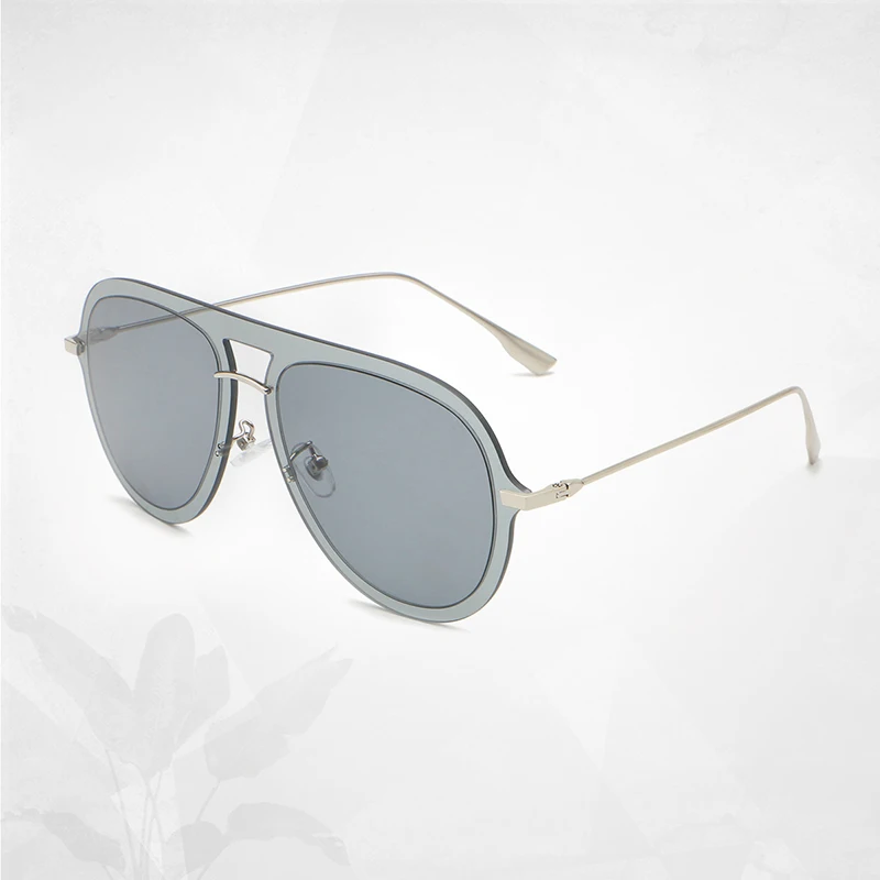 New Vintage Rimless Pilot Sunglasses Women Men Retro Fashion Sun Glasses Trendy Lady Luxury Brand Eyewear Men Silver Gray Shades