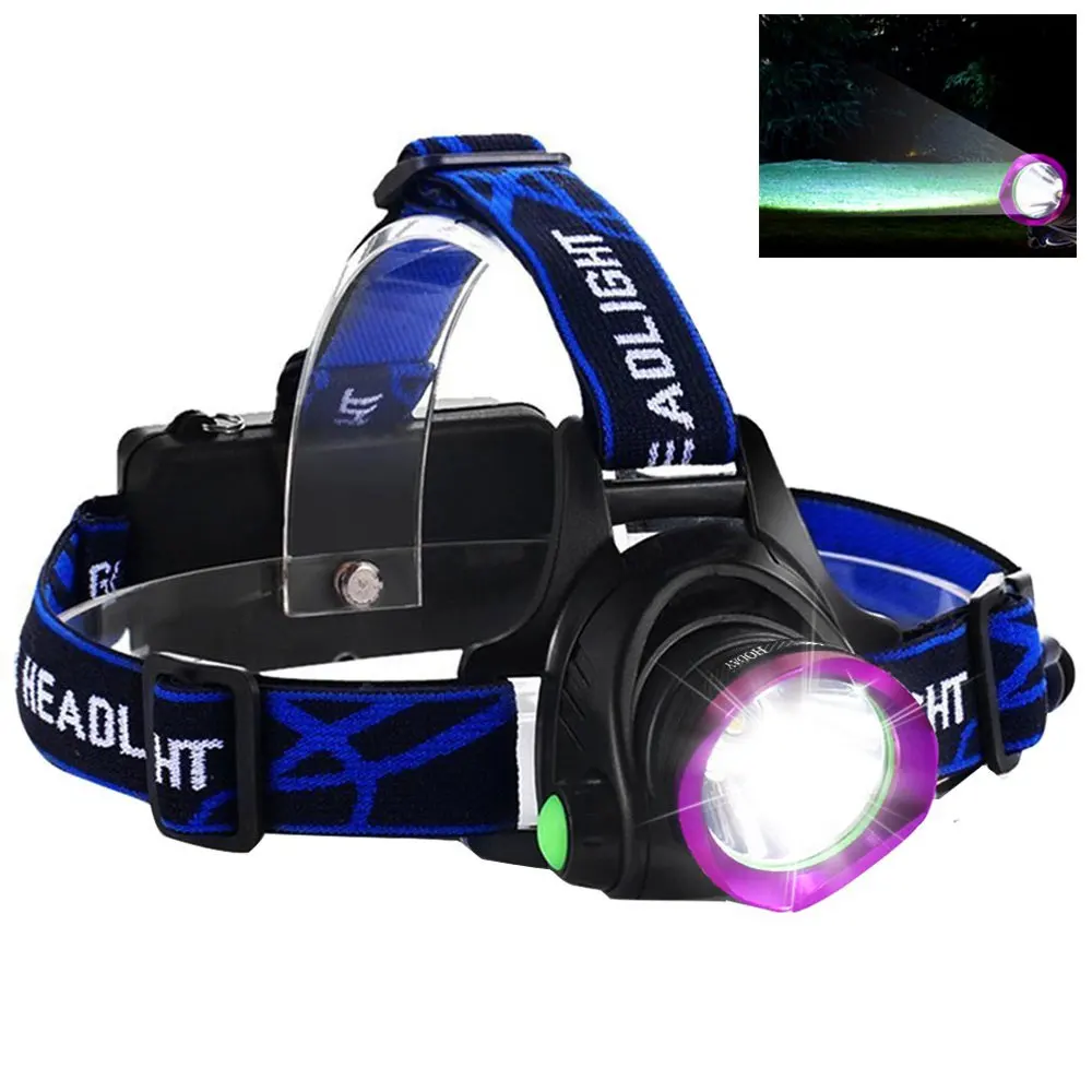 BRELONG LED headlight with rechargeable headlight flashlight USB charger for riding running dog walking camping hiking fishing