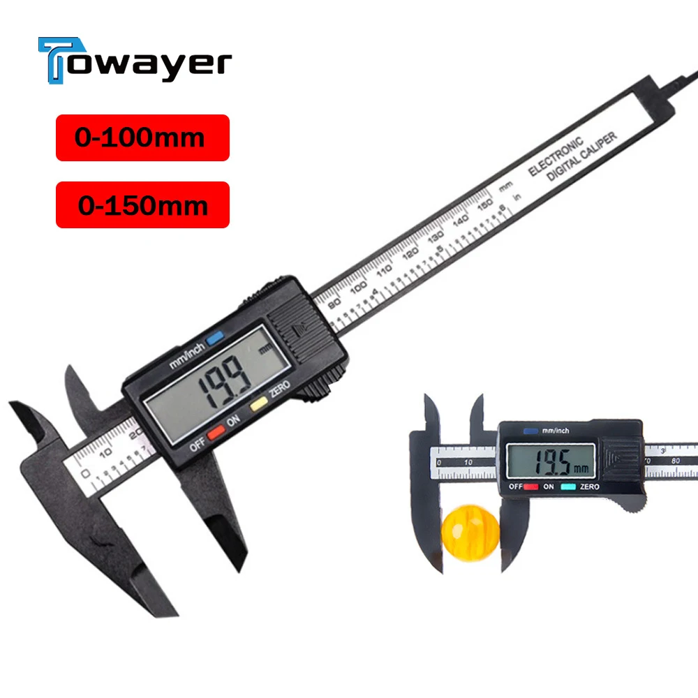 150mm 100mm Electronic Digital Caliper Carbon Fiber Dial Vernier Gauge Micrometer Measuring Tool Ruler | Инструменты
