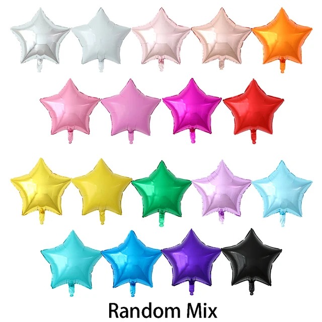 50pcs 18inch Star Heart Aluminum Balloons Inflatable Helium Balloon Birthday Party Decorations Kids Wedding Engagement  Globos random mix 2