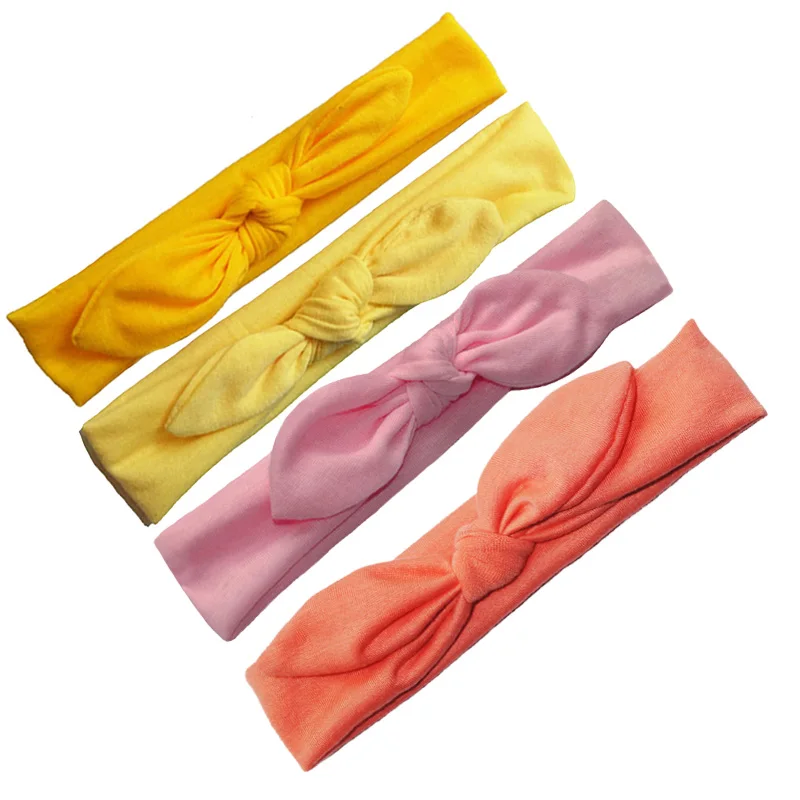 Детская эластичная повязка на голову с ушками и бантом|Аксессуары для волос