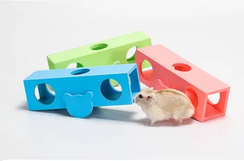 

Upturned Barrel Hamster Toy Tunnel Tubes Bed Nest For Rabbits Ferrets Guinea Pigs Play Toys Porous Small Animal Products