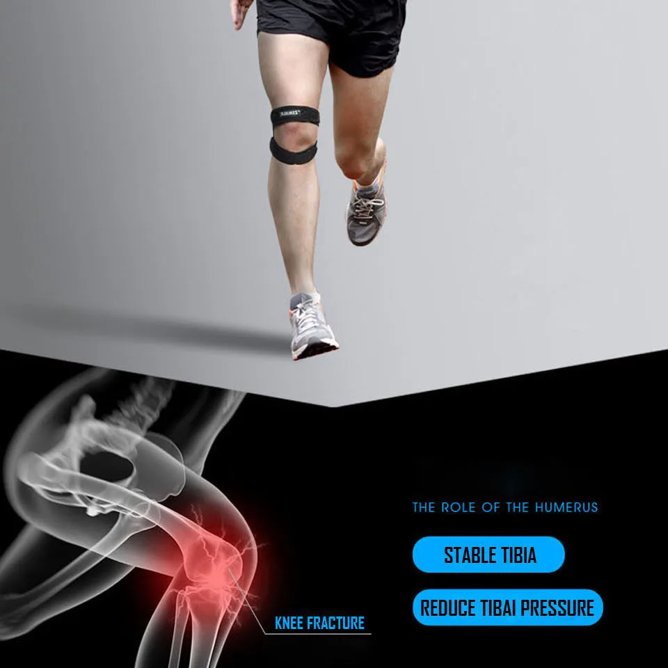 1PCS Double Patella Breathable Flexible Knee Brace Strap Support Pad Reduce Pain Soreness Fitness Exercise Pressure knee pad,knee support,knee brace,patellar band,knee wraps