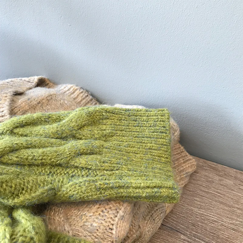 HXJJP Fall/winter New Loose Women's Sweater Turtleneck Lazy Wind Rough Twist Knitted Pullovers Female P1973