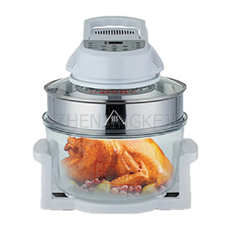17L Home Air Fryer 220V Intelligent Microcomputer Nonstick Pan Oil Free Bake Transparent Glass Roasted Chicken Sweet Potato Oven 2