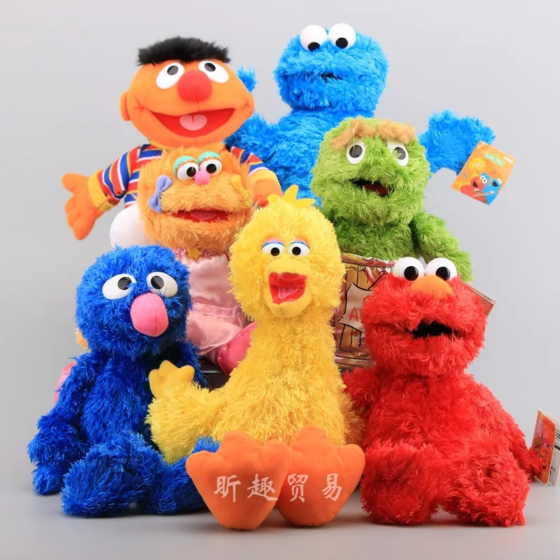 

NEW 26cm-36cm Cartoon Sesame Street Elmo Cookie Monster Big Bird Stuffed Soft Plush girl toys for kids