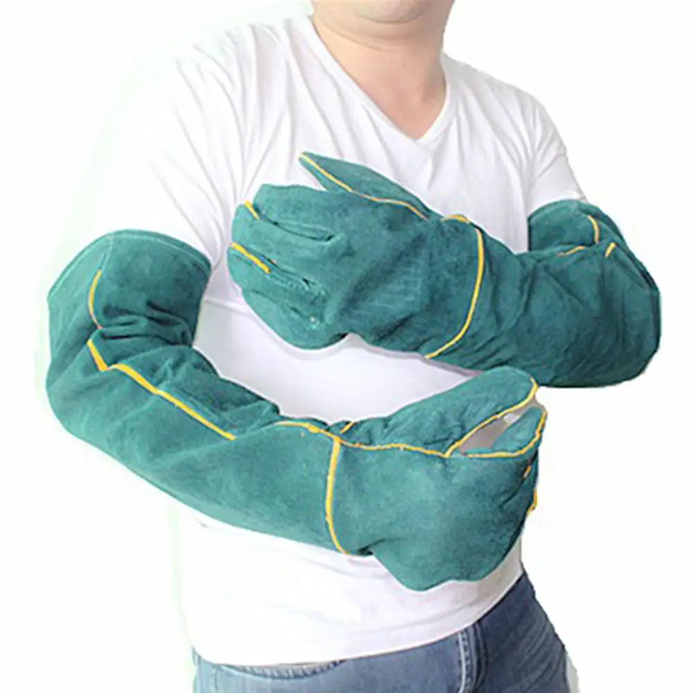 Anti-Bite Safety Bite Gloves for Catch Dog Cat Reptile Animal Ultra Long Leather Pets Grasping Biting Protective Gloves
