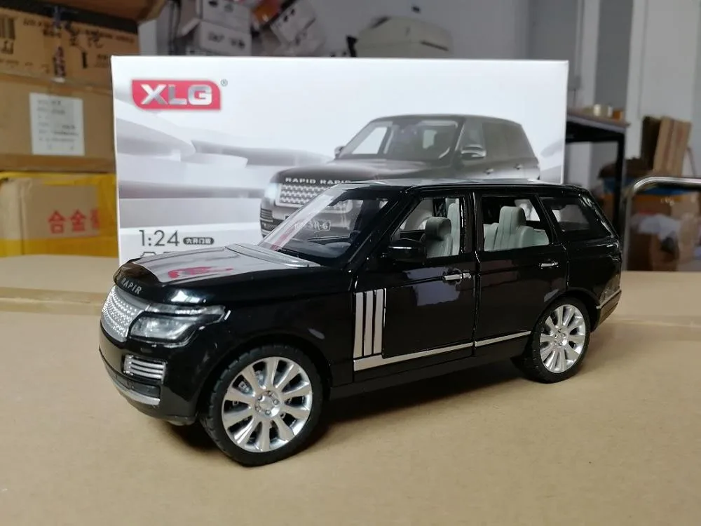 1:24 New color limited sale Lands Rover rang rover toy Car Model SUV Sound And Light Diecasts& Toy Vehicles kids toys boys cars - Color: Black send box