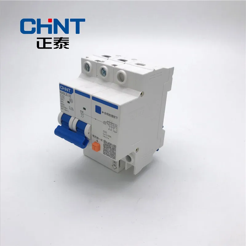 CHNT миниатюрный выключатель утечки DZ47LE NXBLE-32 Тип C 2P 6A 10A 16A 20A 25A 32A Бытовой Воздушный выключатель CHINT RCBO