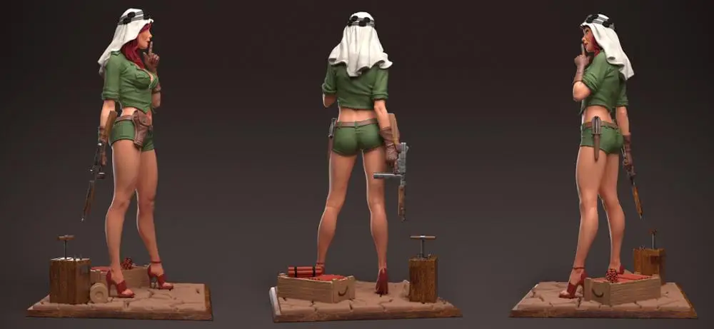 1/24 сборный Набор фигурок из смолы женский солдат