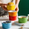 6ps Ceramic Creative Souffle Baking Cup Mini Baking Solid Color Mold Oven Special Baking Cup Pudding Tableware 1