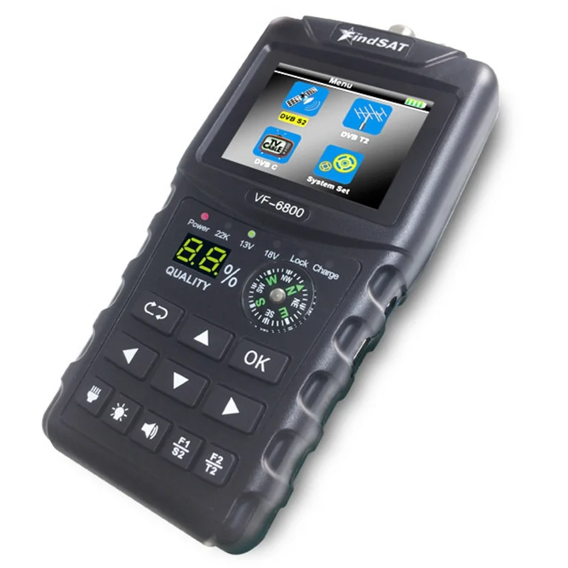 Vf-6800P Dvb-T2 Dvb-S2 Dvb-C Satellite Finder Sat Finder Meter 2.4 Pollici Lcd Dvb-T Dvb-S Hd Digital Satfinder