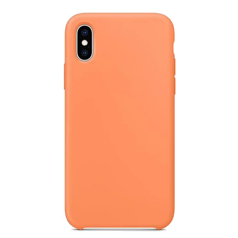Премиум официальный силиконовый чехол для iPhone 11 Pro Max чехол с логотипом с коробкой для iPhone 6S 7 8 Plus XR XS Max чехол с логотипом s - Цвет: Papaya