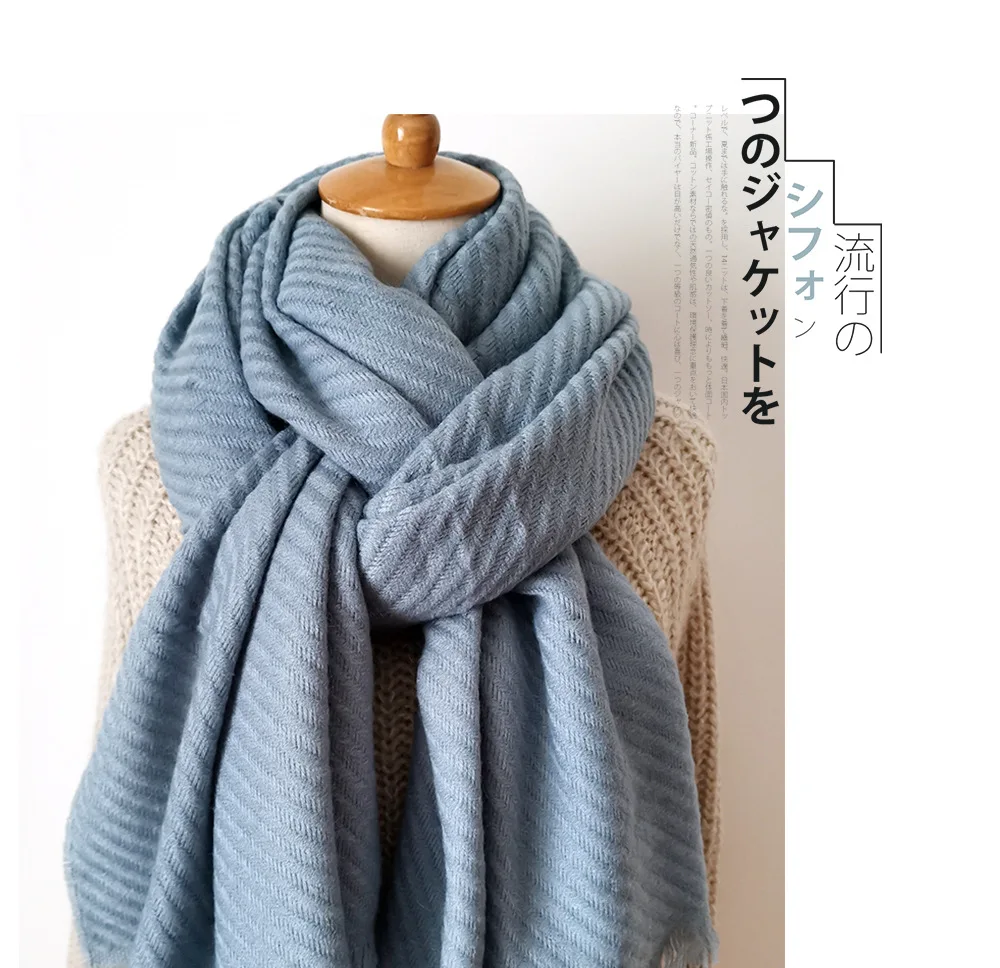 Designer Solid Women Winter Pashmina Scarves Luxury Cashmere Shawls Lady Wraps Warm Neck Foulard Thick Scarf Bufanda Hijab
