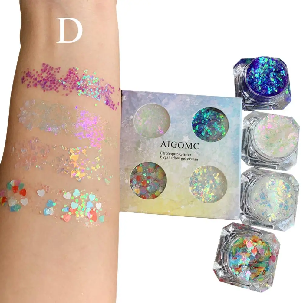 Glitter Sequins Gel for Face Nails Eyes Lips Hair Body Glitter for Masquerade Halloween Party Christmas