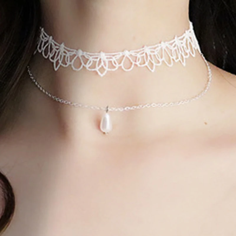 Cute Harajuku White Lace Chokers Necklace Neckband For Women Girl Boho