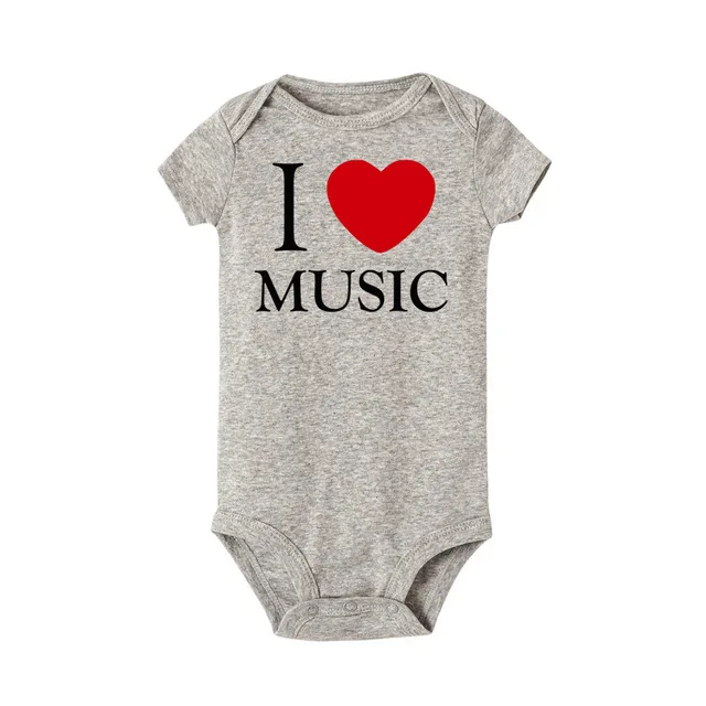 Детские комбинезоны с принтом «I Love Music», комплект одежды для маленьких мальчиков и девочек, унисекс, Infantil, Roupas, комбинированная одежда для