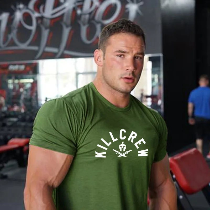 Мужская футболка с надписью Muscle fitness Brothers, повседневный спортивный пуловер с коротким рукавом и круглым вырезом, топы для бега, стиль