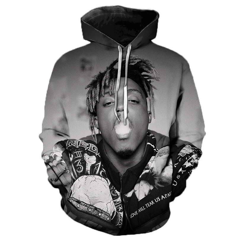 Rapper Juice Wrld 3D толстовки с капюшоном для мужчин и женщин, модный Повседневный пуловер в стиле хип-хоп, певица, уличная одежда, негабаритные толстовки