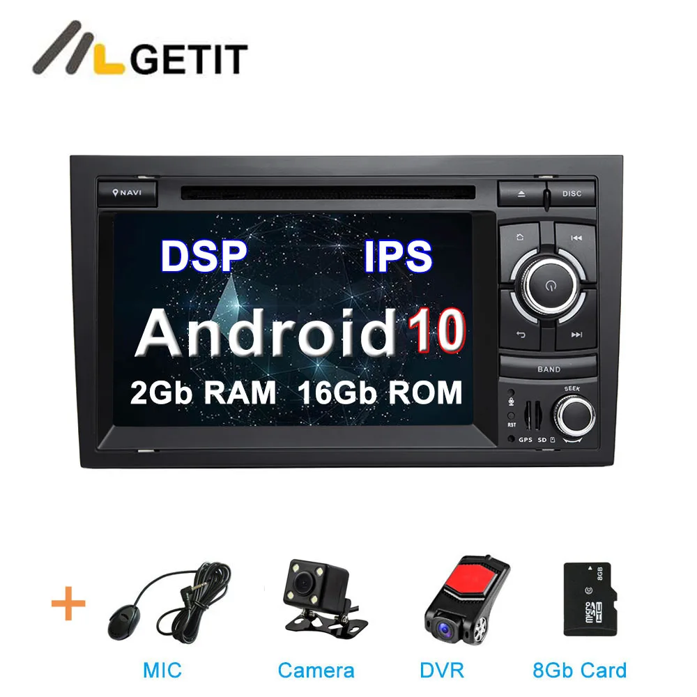 DSP ips Android 10 автомобильный DVD Мультимедиа стерео радио gps для Audi A4 S4 RS4 Seat Exeo - Цвет: DSP 2G CAM-DVR-SD