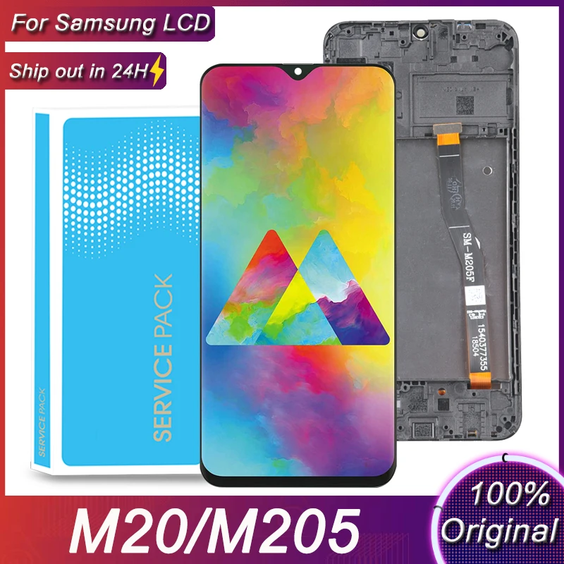 SUPER AMOLED 6 3 ''ЖК дисплей для SAMSUNG Galaxy M20 M205 SM-M205F/DS M205F M205M ЖК-дисплей сенсорный