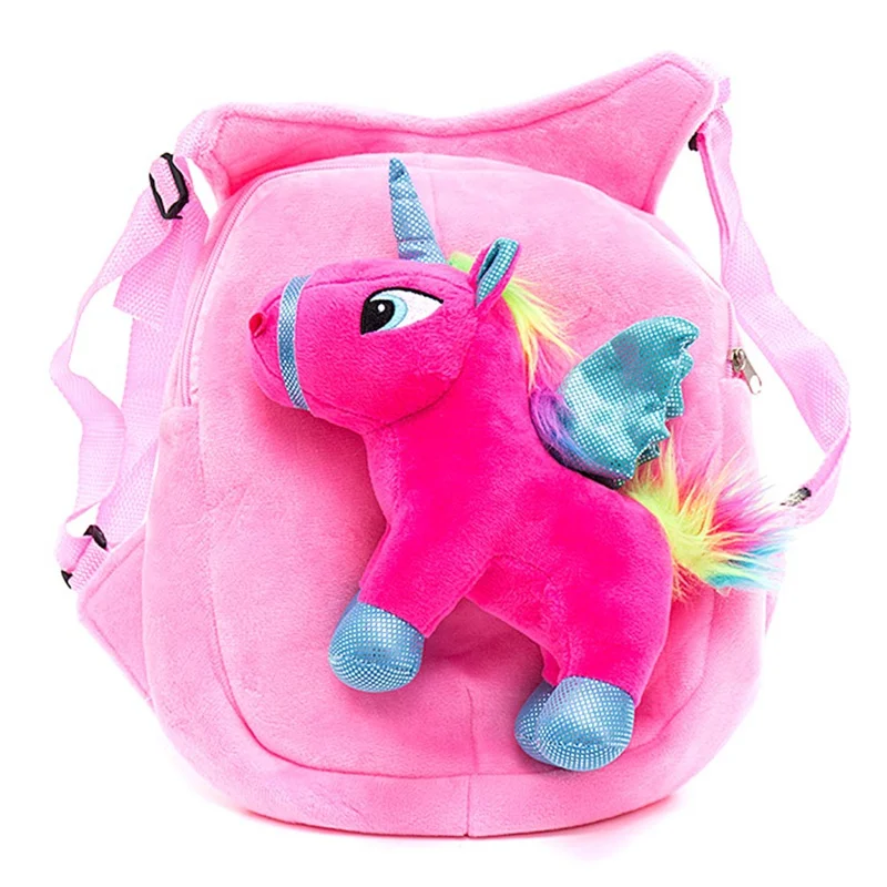 Милый Детский плюшевый рюкзак для малышей, детский мини-рюкзак с 3D единорогом для девочек, рюкзак для раннего детского сада