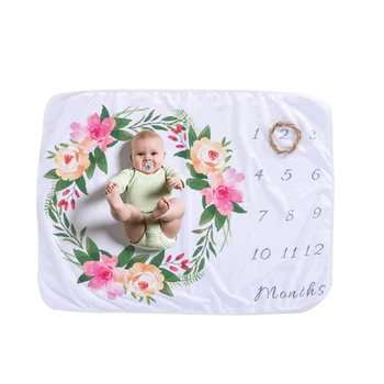 

Newborn Photo Blanket Thicken Baby Photography Prop Backdrop Cloth Monthly Growth Mat Garland