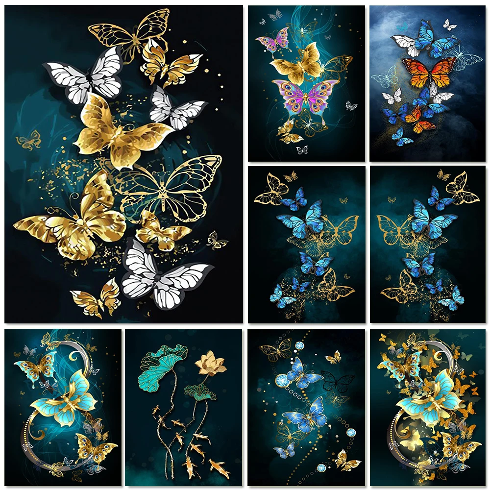 Full Square Diamond Painting Butterfly 5D DIY Diamond Embroidery Animals Cross Stitch Kit Rhinestone Mosaic Art Home Decoration