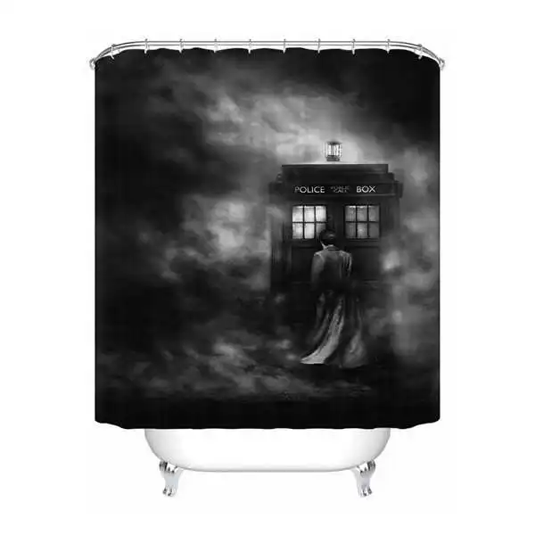 Shower Curtain Пользовательские Водонепроницаемый душ Шторы Ван Гог ночь Доктор Кто Печатный Ванная комната Декор различные размеры#180320-02-251 - Цвет: Shower Curtain