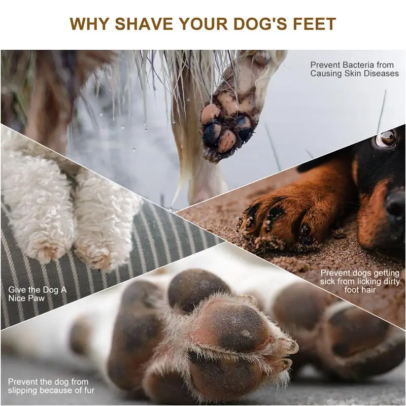 POPETPOP Pet Paw Hair Clipper перезаряжаемый набор для ухода за волосами домашних животных Регулируемая многофункциональная Бритва для волос для ног собак(белый