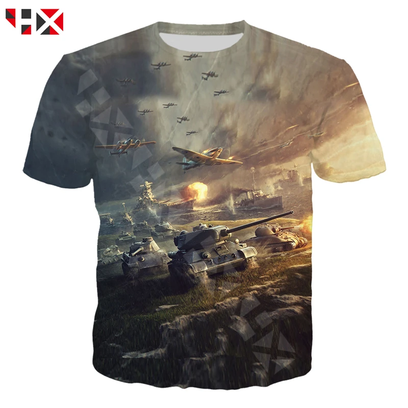 HX новая популярная футболка с 3D принтом World of Tanks мужская и женская модная летняя