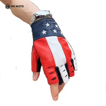 

2019 New Summer MR.MOTO half finger full leather motorcycle gloves off-road racing riding Motorbike glove Anti-fall breathable