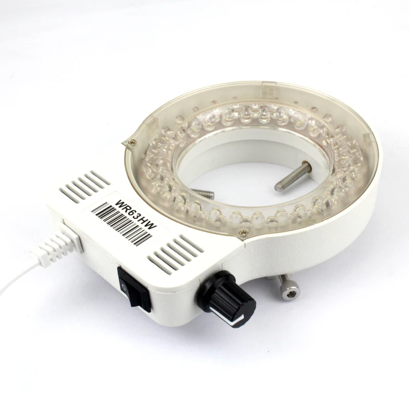 Microscope Lamp 56 LED Ring Light illuminator 0-100% Adjustable for Trinocular Stereo Zoom Microscope