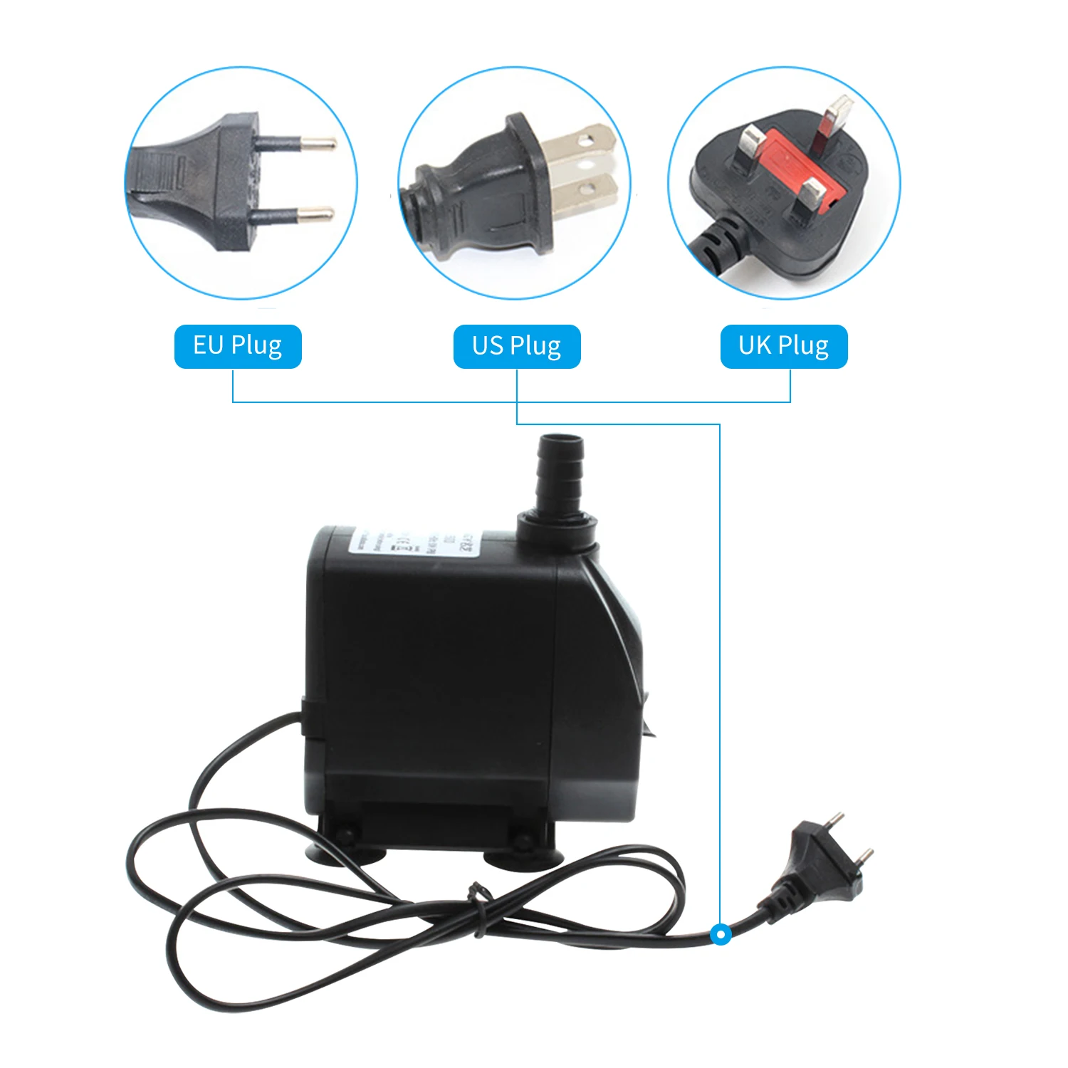 

Hot 60W 3500L/H Ultra-Quiet Submersible Water Fountain Pump with 11ft Nozzles Filter Fish Pond Aquarium Water Pump Tank Fountain