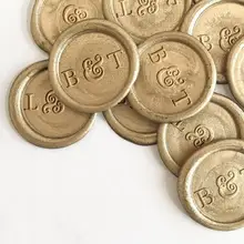 Ampersand монограмма восковые наклейки, индивидуальная восковая печать наклейки, самоклеющиеся восковые уплотнения, RSVP Конверты уплотнения, Ampersand восковые уплотнения