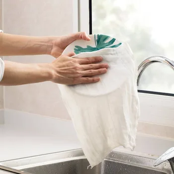 

3Pcs White Kitchen Towels Rag Dish Wash Cloth Reusable Kitchen Cleaning Towels Cotton Yarn Soft Washcloth Cleaning Cloth