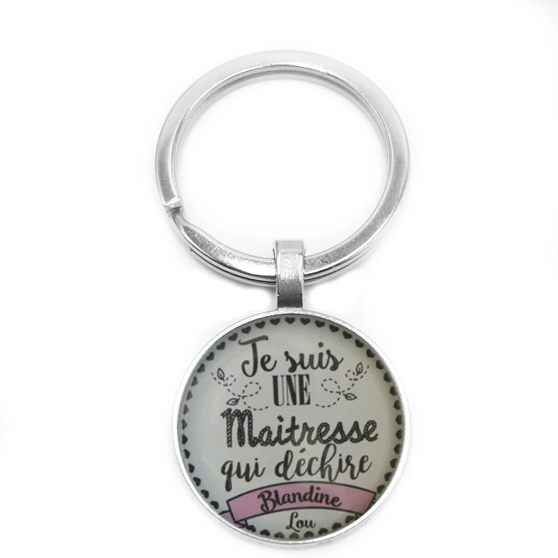 Новинка 2019 Хит Круглый DIY фото Je Suis Une Maitresse Qui Dechiiire брелок для ключей стеклянный