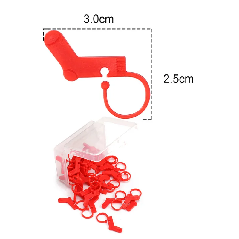 KOKNIT 40pcs Red Color Locking Stitch Markers Plastic Knitting Crochet Locking Stitch Knitting Holder Needle Sewing Accessories  (2)