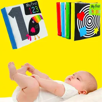 

Baby First Soft Activity Cloth Book Set High Contrast Black and White I R7RB