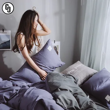 

GXC 2019 New Luxury Blue Purple Bedding Set Soft Printed High Quality Duvet Cover Flat Sheet Double Queen King Bed Linen