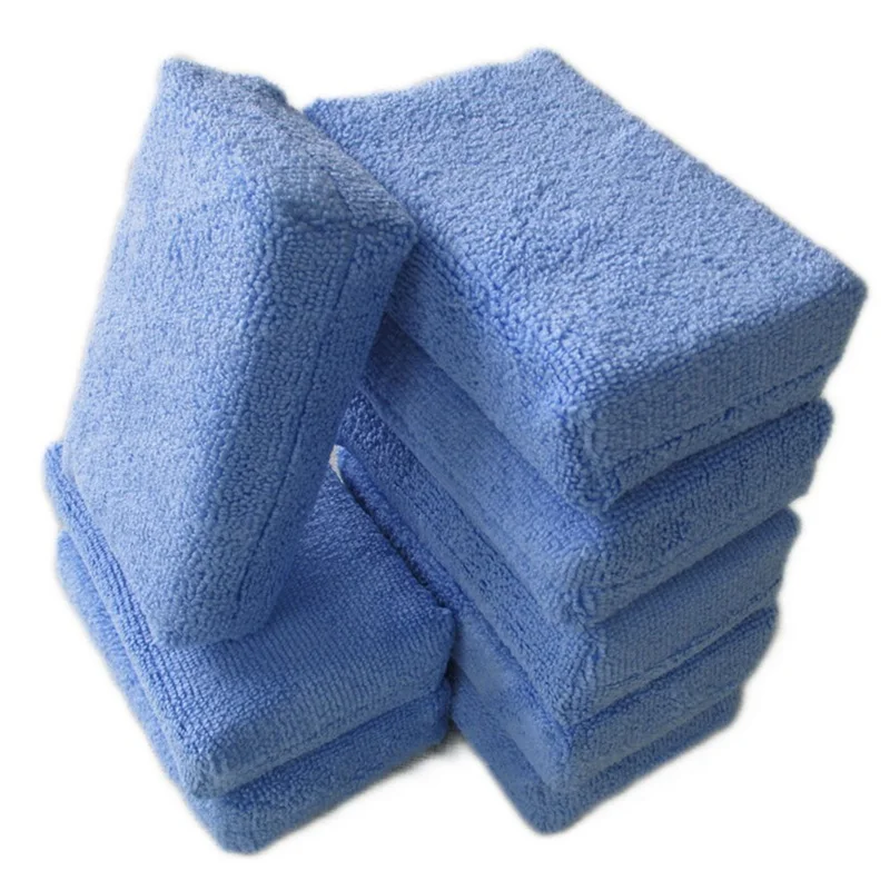 

Car Applicator Cleaning Polish Pad Foam Sponge Microfiber Waxing Detailing Clean Car Interior Outerior Cleaning Washing Blue