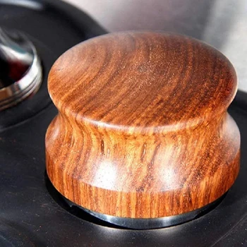 

Coffee Distributor, 58mm Coffee Tamper Base with Wooden Handle, Adjustable Height Coffee Leveler Tool