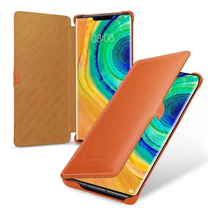 Оранжевый Роскошный ручной защитный чехол для телефона huawei mate 30 Pro, модный бизнес флип-чехол для huawei mate 30 mate 30 Fundas - Цвет: Оранжевый