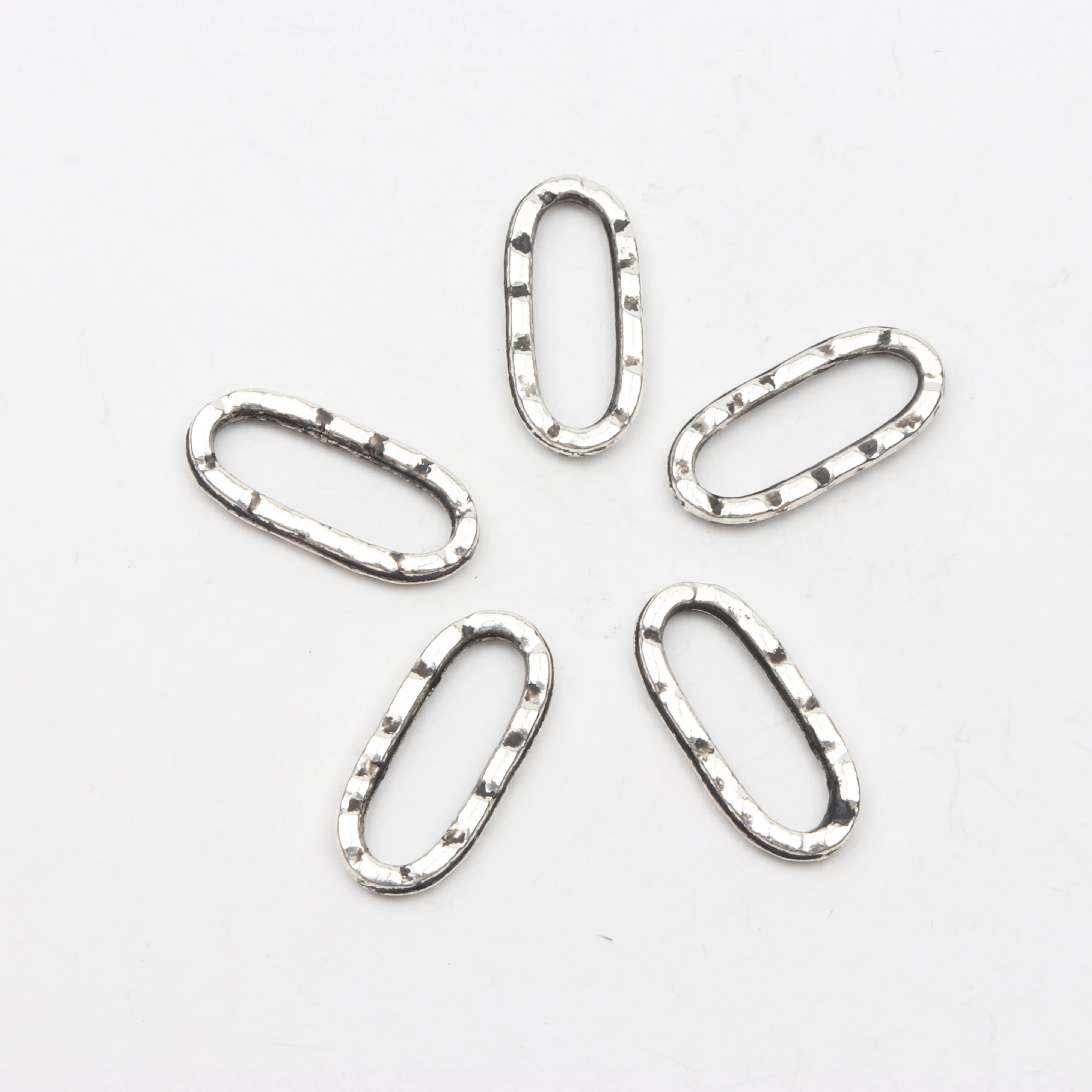 10 stücke antiken silbernen Farbstreifen ovale hohle Form ot Verschlüsse Haken Stecker für Schmuck herstellung liefert Ketten DIY Großhandel