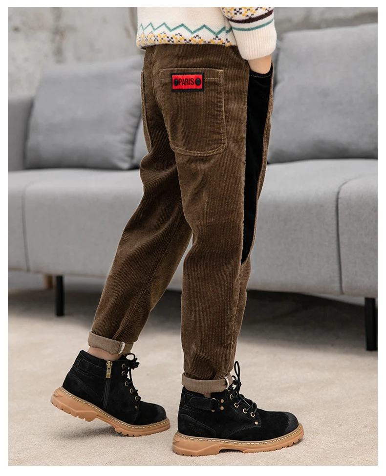 Вельветовые Штаны для мальчиков повседневные свободные брюки для больших мальчиков г., осенне-зимние штаны для мальчиков детские штаны для детей от 10 до 14 лет, pantalon enfant garcon