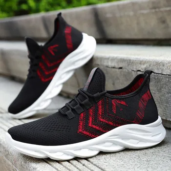 

Red Casual Shoes High Quality Men Running Shoes Breathable Sneakers Male Breathable Running Shoes 2020 Outdoor Walking Sneakers